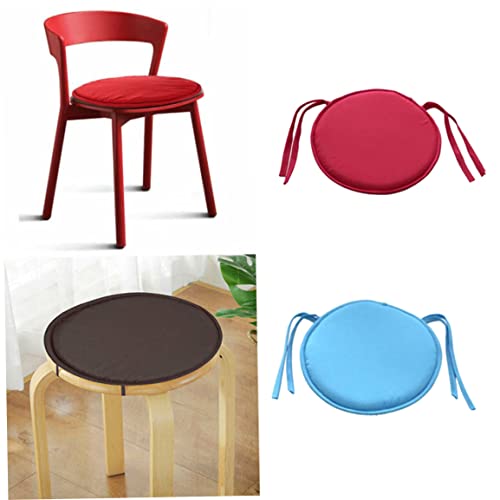 Cojines para sillas con lazos de sujeción estables, almohadillas redondas rojas 3