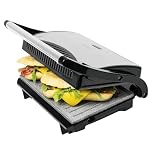 Cecotec Griglia elettrica con Grill Rock'n Grill. 700 W, superficie 23 x 14,5 cm, RockStone antiaderente, senza PTFE, PFOA, piastra galleggiante, maniglia fredda al tatto, indicatore luminoso