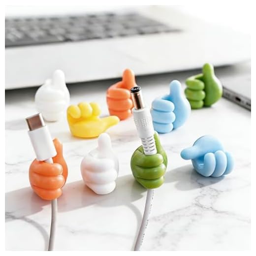 20 Pack Creative Thumbs Up Wall Hooks, Self-Adhesive Silicone Thumb Holders for Desk, Cute & Fun Cord Cable Clips, Multi-Function Wire Organizer for Keys, Pencils, Charging Cables