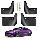 TSLDRV 2025 Upgrade Mud Flaps for Tesla Model 3 Highland 2024 2025 [No Drilling/Tape Install] Splash Guards Fenders All Weather Mudflaps for Tesla Model 3 Accessories 2024 2025 Black