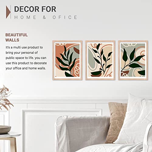 Image of kotart Nature Modern Framed Wall Art for Decoration - Boho Wall Art for Living Room, Bedroom - Big Size Painting Set of 3 (Art 6, 10x13 inch)
