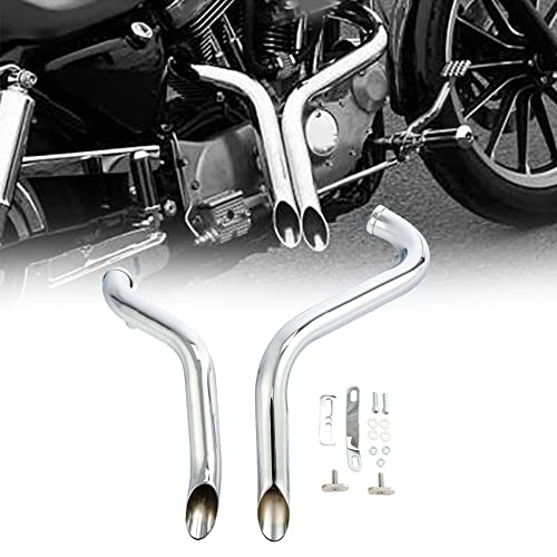 YZTAC Moto per Harley Sportster XL 883 1200 Softail Dyna Touring 1984-2016 1.75 'Trascinare Tubi di Scarico (Color : Chrome)