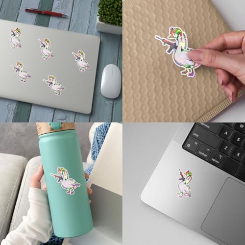 Image of 3pcs Certified Silly Goose Funny Sticker Pack, Meme Animal Humor Design, Die Cut Waterproof Vinyl Decal for Laptop, Water Bottle, Phone, Window, Helmet, Goose Lover Gift 3 Inches