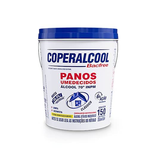 Coperalcool Panos Umedecidos Bacfree 70°Inpm Balde Clássico 150 Panos