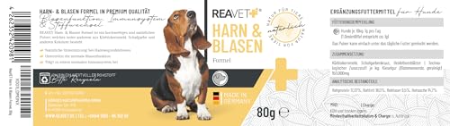 ReaVET Blasen-Formel für Hunde 80g - Unterstützt Blasenfunktion bei Blasenschwäche, Inkontinez, Harnverlust & Urinverlust, Immunsystem & Stoffwechsel