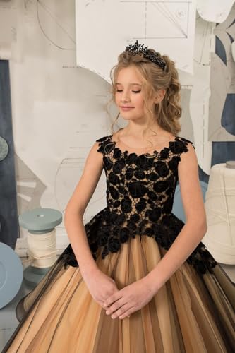 A Line Long Flower Girl Dress Puffy Tulle - First Communion Lace Applique Pageant Ball Gown Prom Dresses3