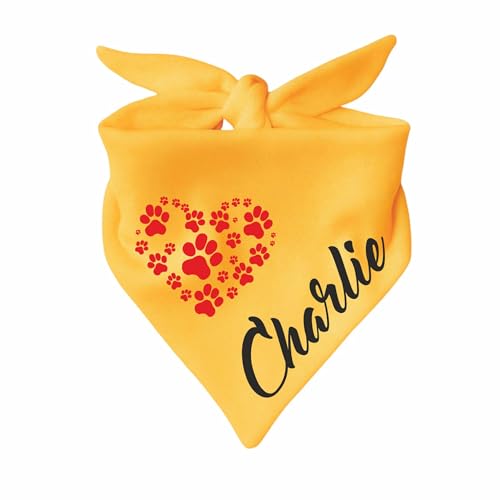 Hunde Dreiecks Halstuch (Fb: gelb) (Gr. 1 (55 cm)) Name des Hundes