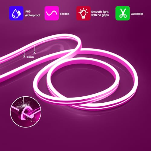 KISUFU Cinta LED Neon Flexible 5 m 12V IP65 Blanco Cálido miniatura 4