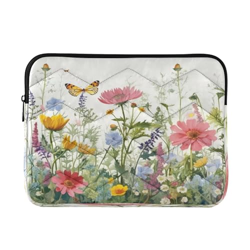Funda para portátil con diseño mariposas flores 13-14 pulg miniatura 1
