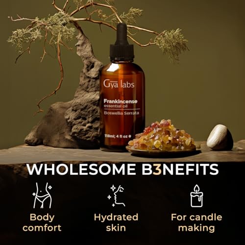 Image of Gya Labs Frankincense Essential Oil - 4 Fl Oz - for Hair, Skin, Diffuser, Aromatherapy & DIY Candle Making Scent