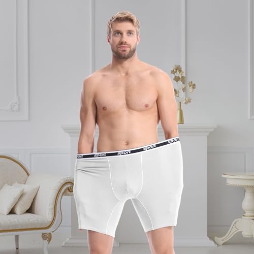 Mens Big and Tall Boxer Briefs 6-Pack, Moisture Wicking & Breathable Support Underwear with Elasticity, M-4XL2