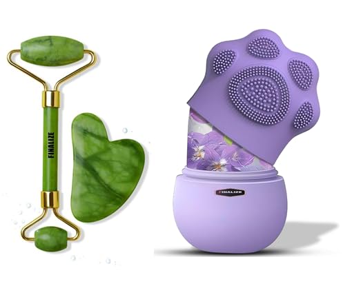Finalize Ice Roller For Face, Neck & Eyes Massage | Face Ice Roller For Glowing Skin, Easy To Use And Carry, Reusable for Women to Enhance Skin Glow (New Purple+ Stone)