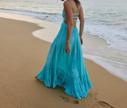 Image of R.Vivimos Womens Summer Boho Sexy Backless Long Dresses