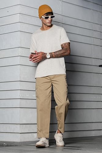 Image of FABRIPPLE Men's Heavy-Duty Cotton Cargo Pants - Rugged Style, All-Day Comfort