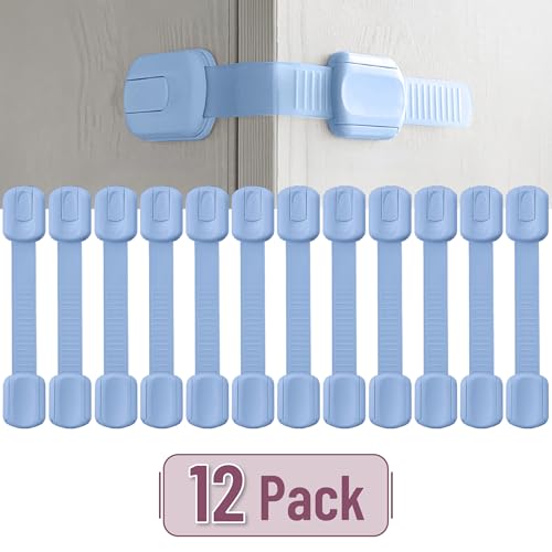 Image of Bates- Child Safety Strap Locks, 12 Pack, Baby Blue