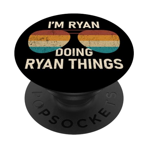 I'm Ryan Doing Ryan Things Retro Sunglass Funny Personalized PopSockets Swappable PopGrip, Black