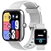 Smartwatch Damen Herren, IP68 Wasserdicht, 1,83" Uhr Fitness Tracker mit Alexa Telefonfunktion Bluetooth SpO2 Pulsuhr Schlafmonitor Schrittzähler 120+ Sportmodi, Smart Watch für iOS Android, Silber