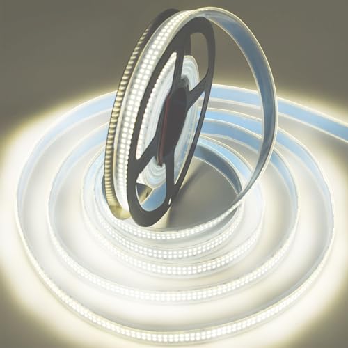 Image of SUYOOULIN LED Strip Lights, 16.4ft Dimmable DC 12V SMD 2835 Double Rows 2400 LEDs 52000LM Super Bright LED Ribbon Strip, Tube Waterproof IP67 for Home Party Decoration (Neutral White 4500K)