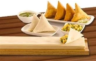 Taj Plain Samosa Pads 30 Sheets Ready To Cook Instant Snacks No artificial Preservatives Easy To peel Vegan Frozen Snacks Indian Origin 200G (Pack of 2)