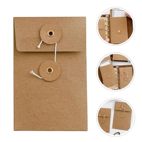 DIYEAH Envelope De Correio Com Fecho De Cordão 5Pcs Envelopes De Papel Kraft Vintage Com Fecho De Co