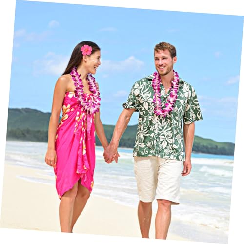 Image of Housoutil Artificial Hibiscus Flowers, 10 Pcs Foam Fake Hawaiian Flower Centerpieces, Faux Tropical Luau for Party Decorations, DIY Summer Hair Clip Accessories, Table Decor (Pink)