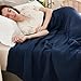 EMME Muslin Blanket 100% Cotton Twin Blankets for Couch Breathable Gauze Blanket All Season Soft and Lightweight Pre-Washed (Navy, 60