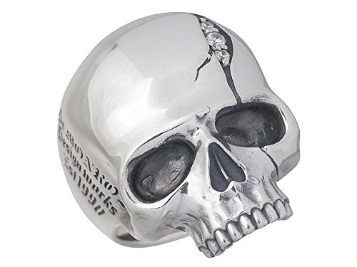[ドクターモンロー] シルバー リング メンズ キュービック スカル メッセージ スカル リング ドクロ 指輪 13～23号 FC-205-SV ※受注制作商品のため、キャンセル・返品はお受けできません