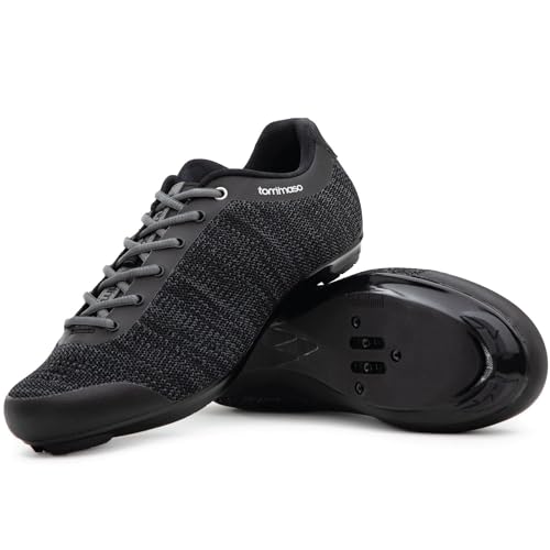 Tommaso Strada Aria SPD & Peloton Shoes for Mens Bikes—2 in 1 Cycling Shoes—Install Your Own Delta or SPD Cleats for Road Bikes, Indoor Cycles or Most Mens Bicycles—Firm Laces—Size 10US—43EU