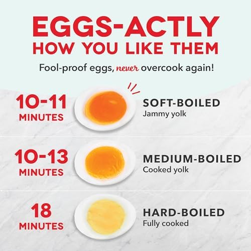 Dash Deluxe Egg Cooker - Boiler, Poacher & Steamer - Includes Measuring & Recipe Guide - Dishwasher Safe - BPA Free - Holds 12 Eggs, Red