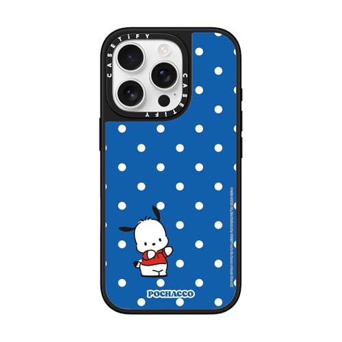 CASETiFY �~���[ iPhone 16 Pro �P�[�X [Sanrio Puppy Pals Co-lab/����(�X�}�z�J�o�[) / MagSafe�Ή�/�w��h�~] - Pochacco with you Custom Case - Blue Dot
