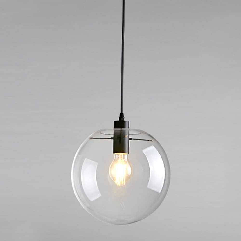 HXYSXHJUO Industrial Clear Glass Barn Pendant Lamp For Foyer Light Fixture Globe Ceiling Hanging Living Room Lighting Adjustable Length Chandelier Over The Sink