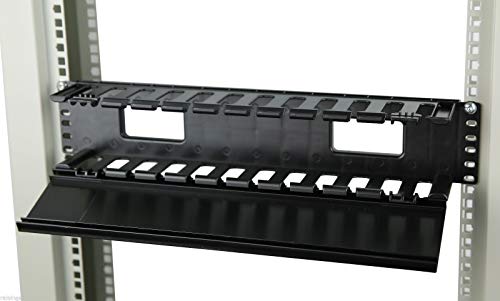 Raising Electronics 19 Inch 2U Rack Mount Cable Management Unit 12 Slots With Panel Plastic #TOP6