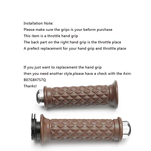 7/8 Inch Motorcycle Universal Rubber Black/Brown Handlebar Hand Grip Bar End For Cafe Racer Bobber Clubman Custom (Grip Bar End Brown) #TOP3