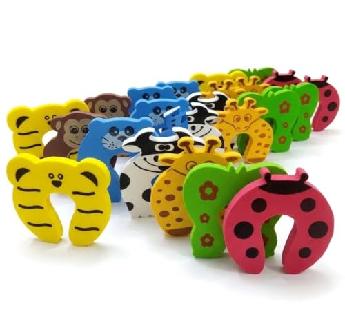 Image of BabySafeHouse Finger Pinch Door Guard for Baby Safety (Animal Shape-Pack of 20)-Door Stopper for Protection from Door Slamming & Accidental Door Lock