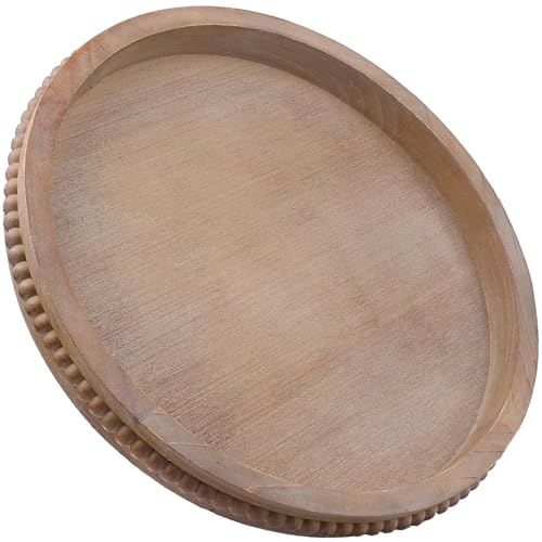 Hrastany Wood Decorative Serving Tray with Bead...