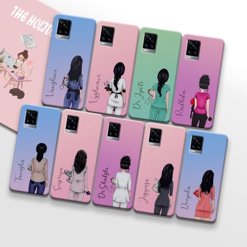 Image of COLORflow Back Cover Compatible with Vivo V20 | Professional Girl Color Customized Back Cover Compatible with Vivo V20