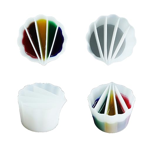 zalati Paletas, tazas, vasos divididos, botella de pintura de vertido de silicona, separadores reutilizables para pintura de bricolaje, arte fluido, 5 canales