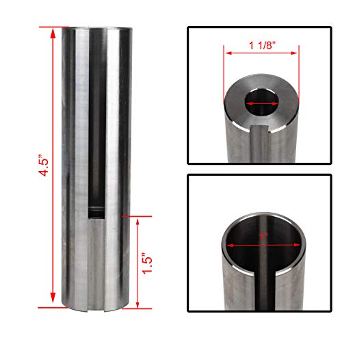 3Mirrors Engine Pulley Crank Shaft Sleeve Adapter Extended 1 To 1 1/8 Inch 1/4" Key Gas Stainless Steel 304 Shaft Adapter #TOP3