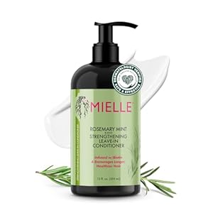 Mielle Organics Rosemary Mint Strengthening Leave In Conditioner for Curly Hair – Hydrating Hair Moisturizer Infused with Biotin to Soften, Protect & Boost Shine (12 Oz)