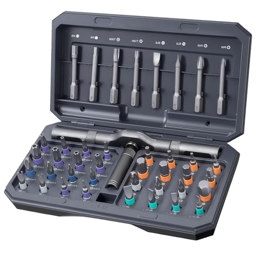 WIYETY 42 In 1 Magnetischer Schraubendreher Set: Präzisions-Ratschen-Set, Multifunktionales Bit-Schraubendreher-Set mit Magnetisierfunktion - Ideal für Feinarbeiten und Heimwerkerprojekte