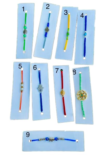 Modern Minimalist Rakhis Bright Colored Macrame Thread Evil Eye Flower Elephant Beaded Punjabi Rakhris Raksha Bandhan 2023 1pc Free Shipping (2)