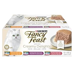 Fancy Feast Creamy Delights Wet Cat Food Variety Pack 3 Flavours – 85 g Can (12 Pack)