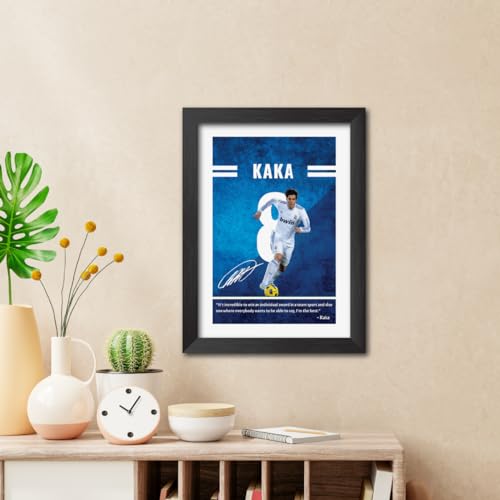 Image of TenorArts Kaka Quotes Poster Frame Real Madrid Laminated Photo Framed Painting with Matt Finish Black Textures (12 inches x 9inches)