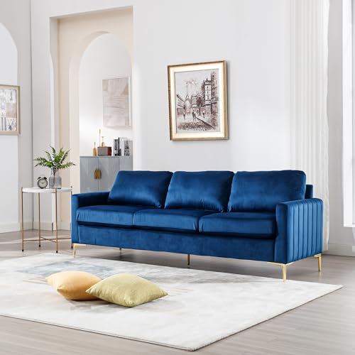 Velvet Couch Living Room Furniture, 85.4 inch Comfy Velvet Tufted 3 Seater Couches...
