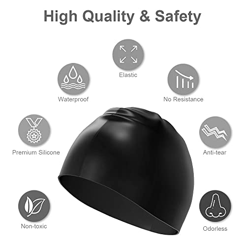 Swimming Cap for Men and Women Adult Swimming Hat Swim Cap, Comfortable Fit, Waterproof Swimming Hat - Image 2