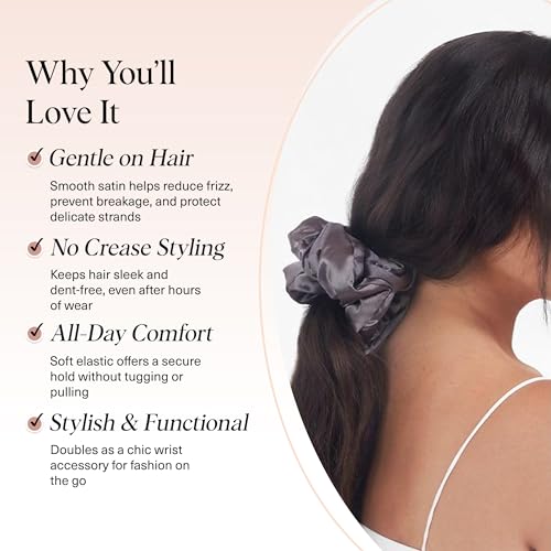 image for Kitsch Satin Hair Scrunchies for Women, Softer Than Silk Scrunchies fo