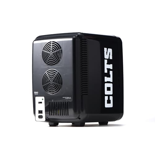 Image of Ukonic NFL Indianapolis Colts 15-Can Mini Fridge 10L - AC /DC Powered, Official Team Colors & Logo, Portable Cooler for Tailgates, Home, Office, or Car