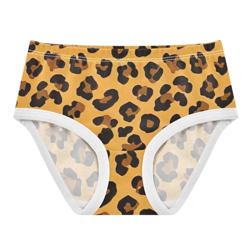 Leopard Orange Girls Briefs, Toddler Briefs, Girls Underwear Cotton, 2–8 Years