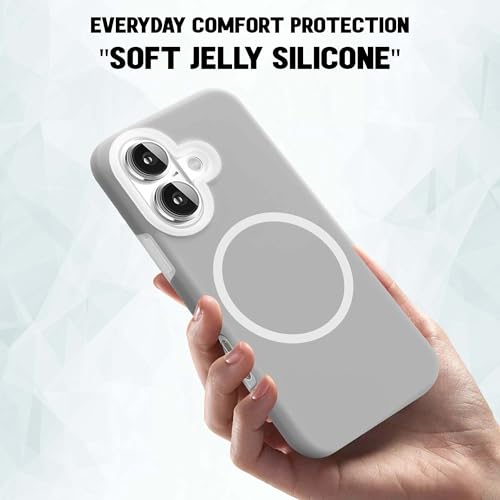 Image of Kratos Soft Silicone Case Cover Compatible with iPhone 17 - Everyday Comfort Protection, Wireless Magnetic Charging Case with Raised Edge Camera & Screen Protection, Shock-Resistant Design