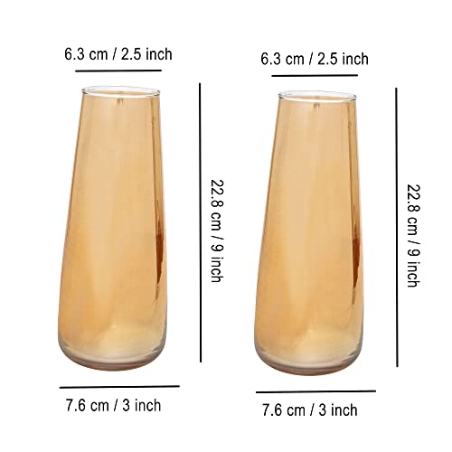 Tied Ribbons Set Of 2 Flower Glass Vase Modern Crystal Vases For Flowers Home Irised Clear Vase For Centerpieces Handmade Table Vase For Living Room Office Wedding Decor Housewarming Gift #TOP7